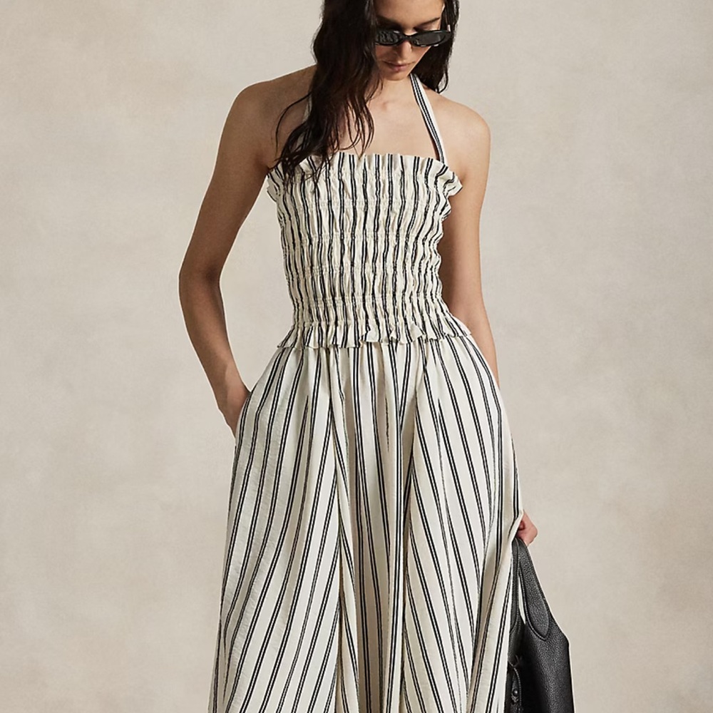 TAYLOR SWIFT ENGAGEMENT DRESS Ralph Lauren Navy and White Striped Dress